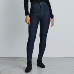 Everlane Way-High Clean Front Skinny Jean (Dark Indigo)